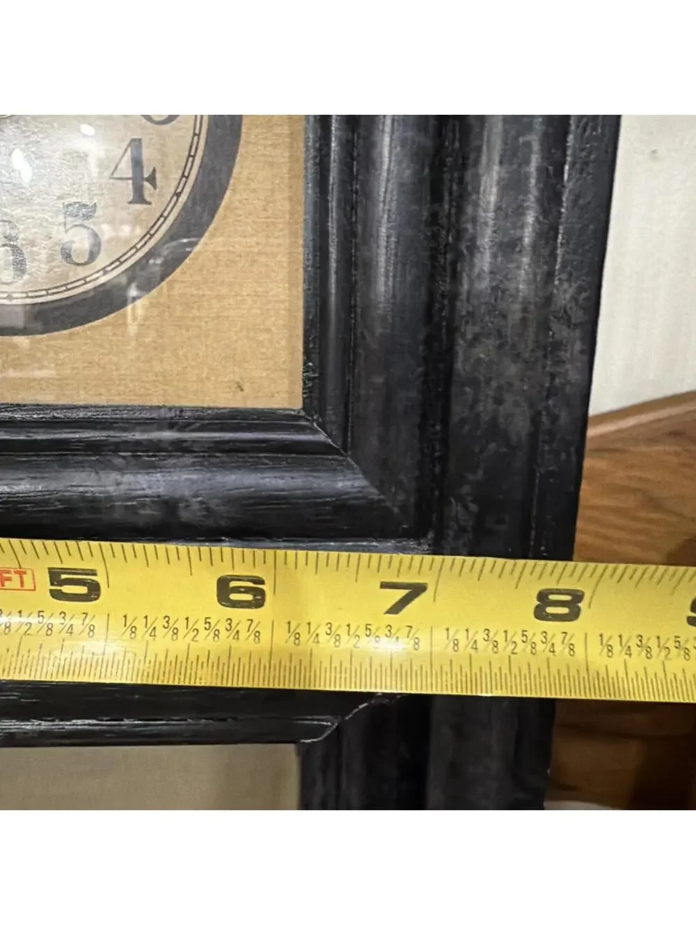 VTG Wood Tower Mantel Wall Clock Folk art Farm Barn Sheep Primitive Country
